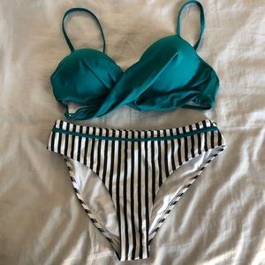 Cupshe Teal Bikini Set